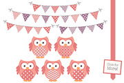 Vintage Girls Owl Vectors & Papers, an Animal Illustration by Amanda Ilkov (Thumbnail 2 of 3)