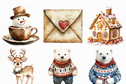 Cute Christmas Clipart, an Illustration by Craft Nest (Thumbnail 2 of 6)