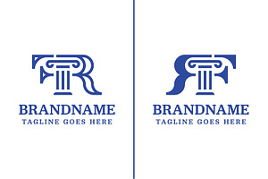 Letters RF or FR Pillar Law Logo, a Branding & Logo Template by Pray Art Design Studio
