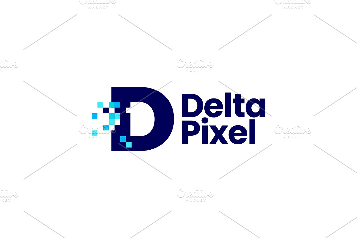 d letter pixel mark digital 8 bit, a Branding & Logo Template by VASTARD STUDIO