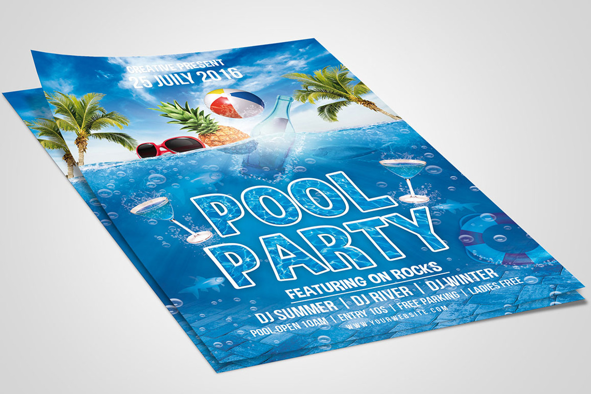 Pool Party Flyer, a Flyer Template by Creative  designer (Photo 2 of 3)