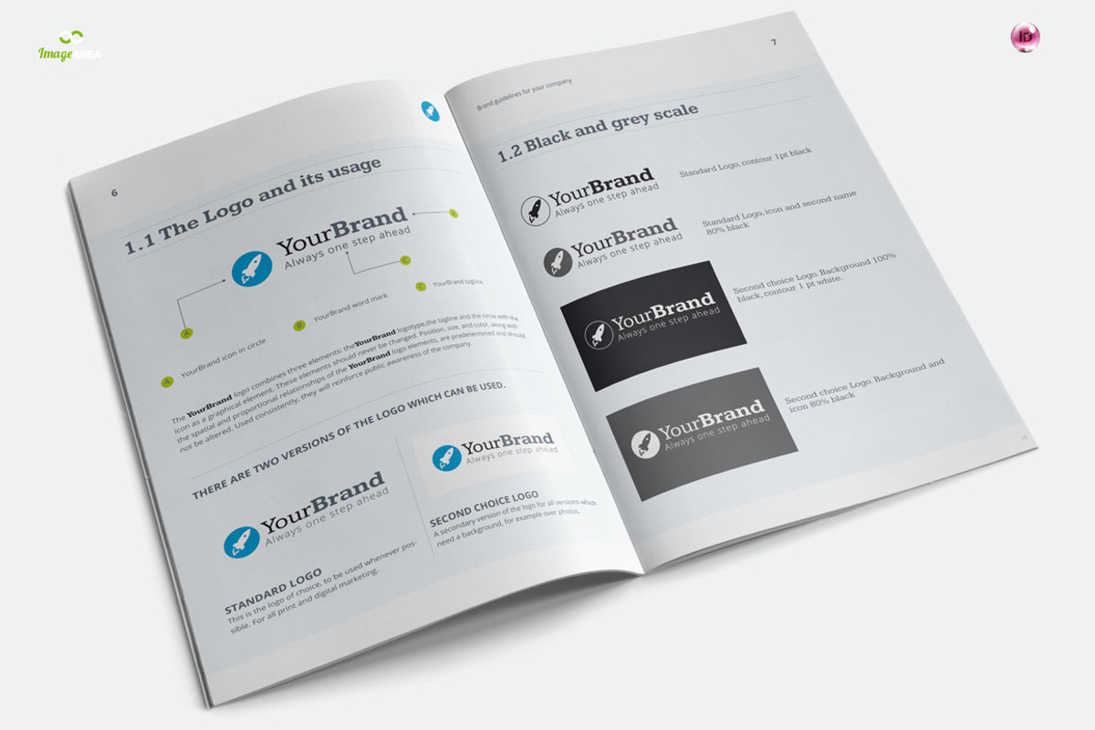 Brand Guidelines 20 Pages, a Books & Magazine Mockup by Imagination Area (Photo 2 of 5)