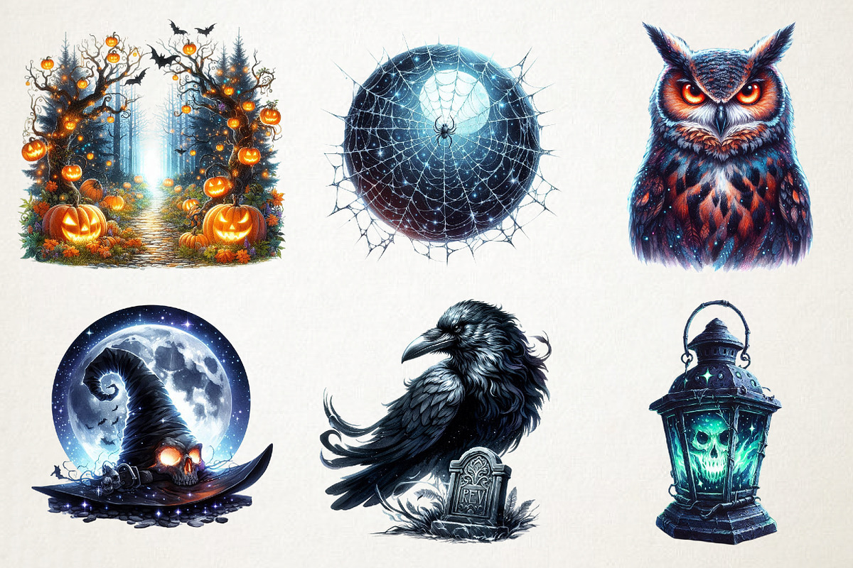 Halloween Spooky Night Collection Cl, an Illustration by RobertsArt (Photo 4 of 7)