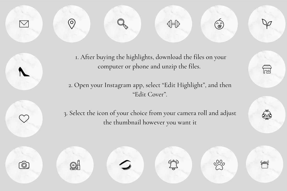 150 Instagram Highlight Covers, a Social Media Template by Studio Eburnean (Photo 3 of 4)
