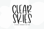 Clear Skies | Fun Handwritten Font, a Font by KA Designs (Thumbnail 1 of 7)