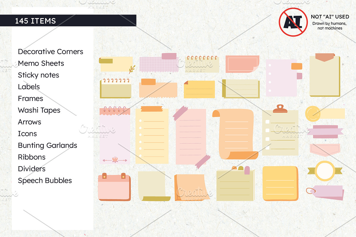 Stationery Set For Digital Planners, a Decorative Illustration by insemar (Photo 5 of 7)