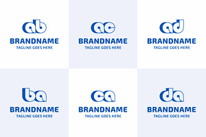 Letters AB BA AC CA AD DA Bold Logo