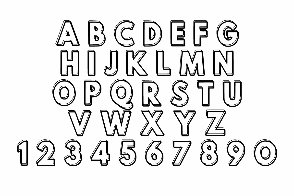 Black Outline Line Display Font, a Handwritten Font by Fourteen Letter (Photo 4 of 4)
