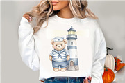 Bear Sailor Clipart, Nautical png, an Illustration by Watercolor design (Thumbnail 3 of 5)