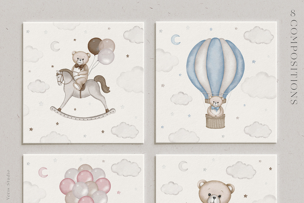 Baby Shower Bears - Kids Graphic Set, an Animal Illustration by Veris Studio (Photo 9 of 18)