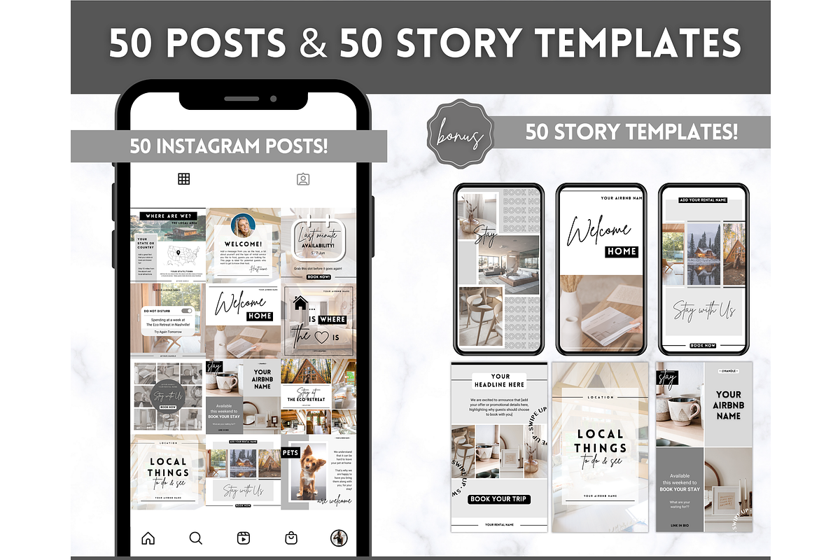 Airbnb Instagram Template Bundle!, a Social Media Template by Templatables (Photo 2 of 12)
