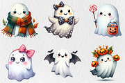 Watercolor Quirky Ghost Clipart, a Seasonal Illustration by Rose Art (Thumbnail 3 of 4)