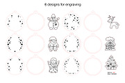 Christmas Ornaments Glowforge Laser, an Object Graphic by Anna Druzhkova (Thumbnail 4 of 9)