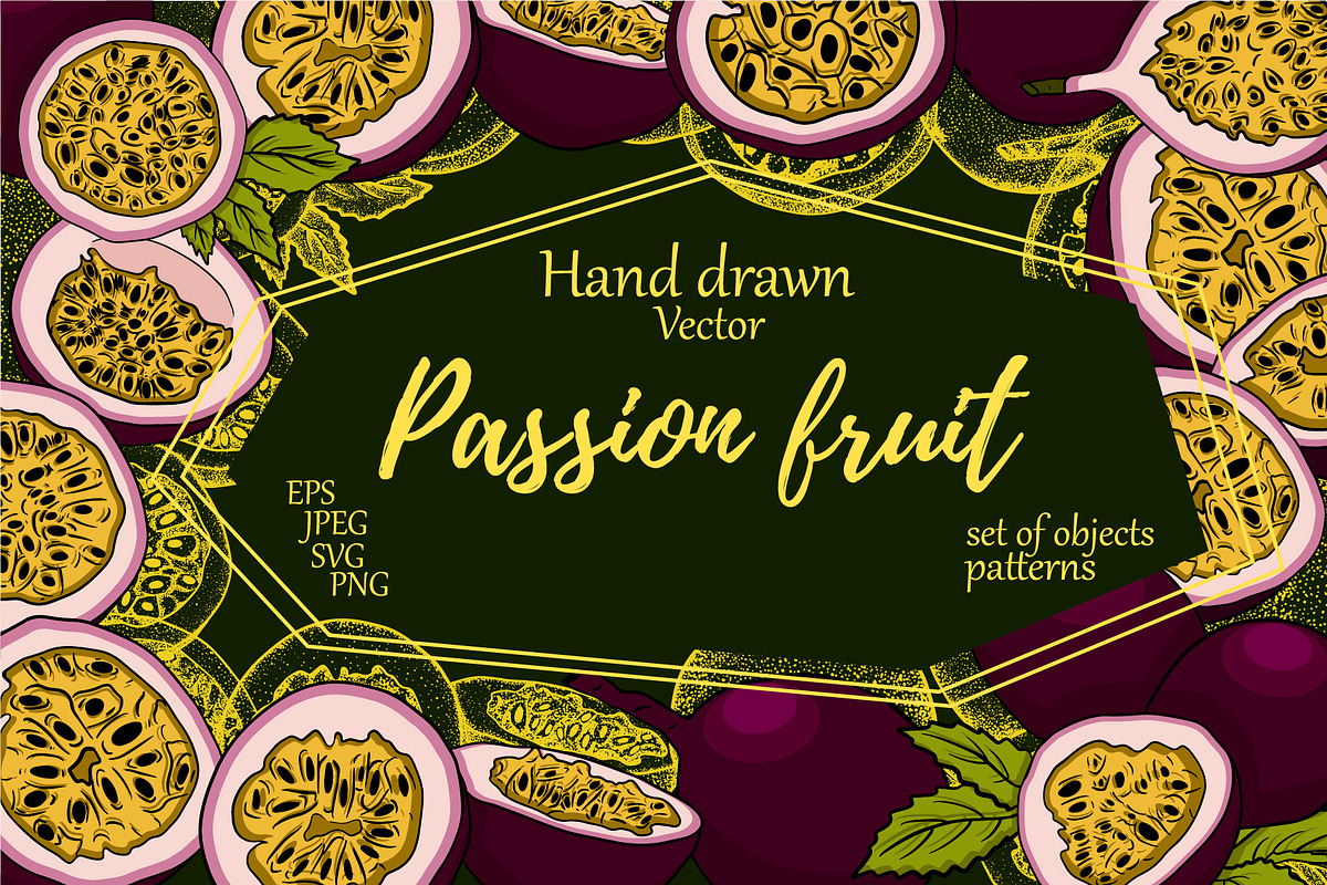 Hand drawn passion fruits, a Food Illustration by Elena Mykhailenko (Photo 1 of 8)
