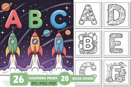 Alphabet Latter Coloring for Kids, an Education Illustration by Design Station