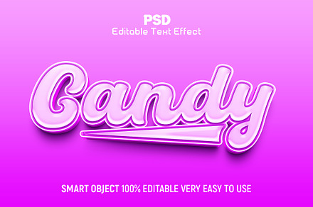 Candy 3D Editable Text Effect style, a Layer Style Add-On by Design Fly