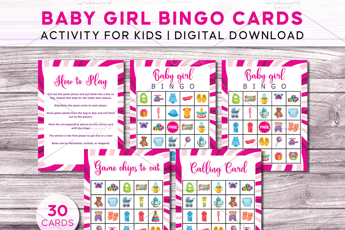 Baby Girl Bingo Game Printable, a Print Template by Graphicsnext (Photo 1 of 4)