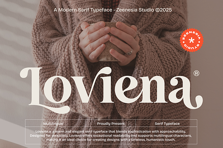 Loviena, a Serif Font by zeenesia