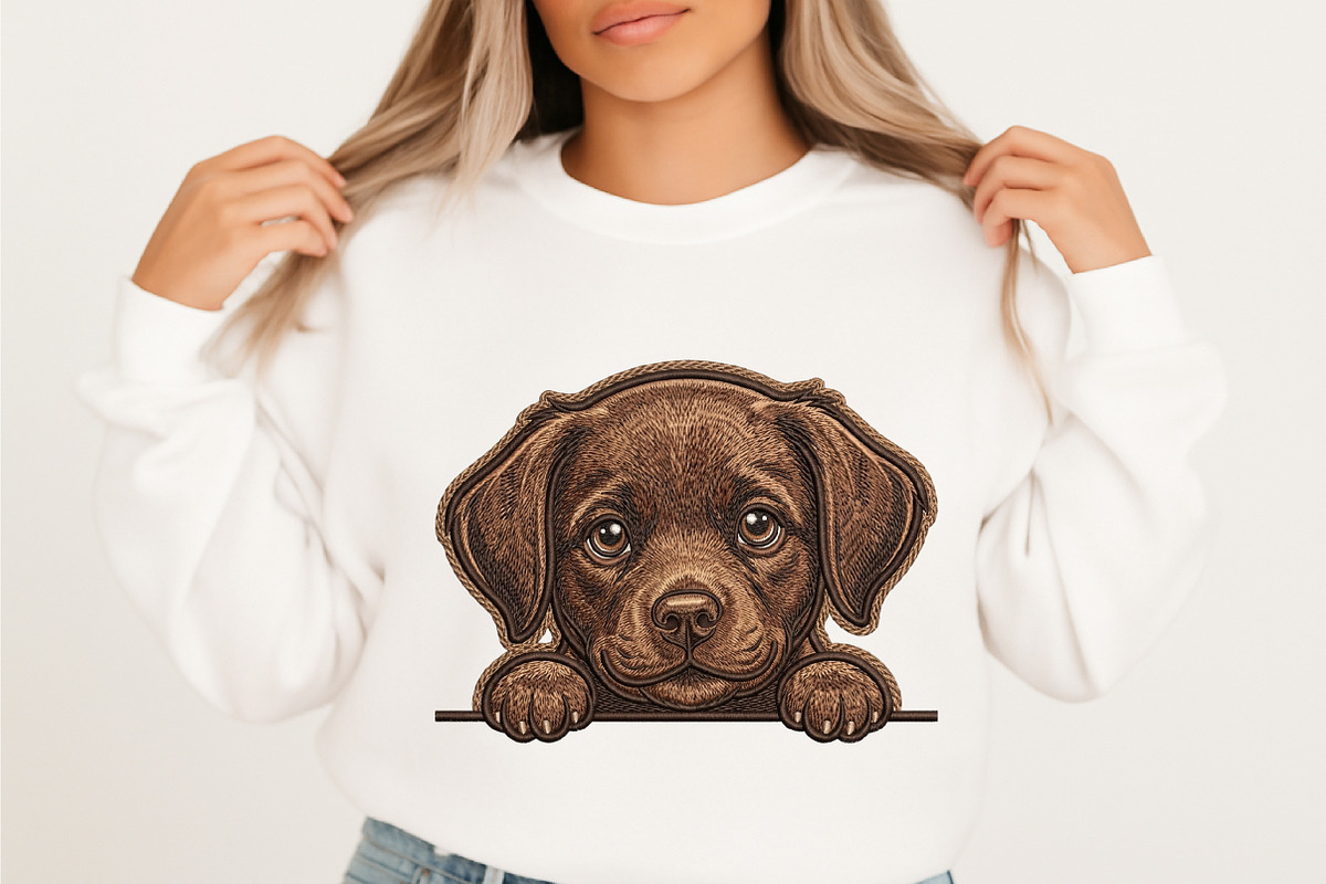 Peeking Dog Embroidery Design, an Illustration by designcity5 (Photo 3 of 4)