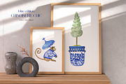 Chinoiserie Blue Watercolor, a Decorative Illustration by LABFcreations (Thumbnail 8 of 10)