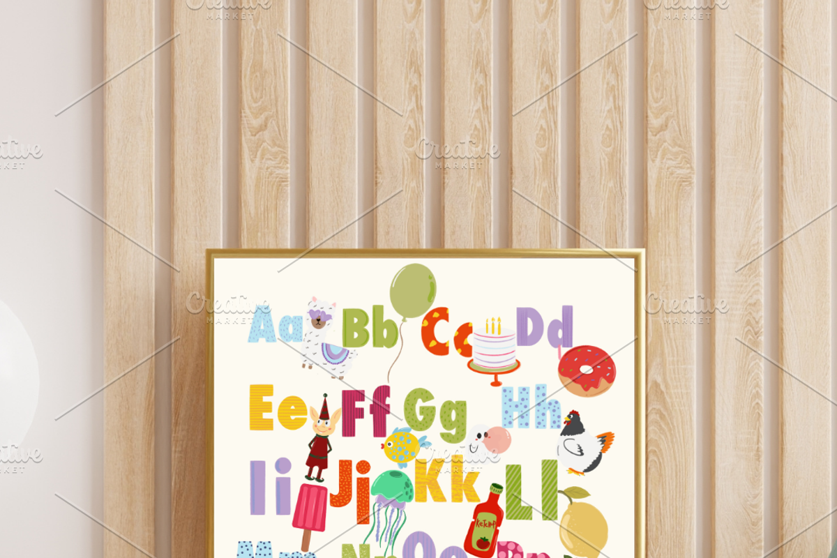 Alphabet Nursery Print: Hand Painted, an Education Illustration by Oleksandra Illustrates (Photo 5 of 12)