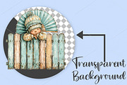Whimsical Summer Funny Fence Clipart, an Illustration by Canvas Craft (Thumbnail 2 of 7)