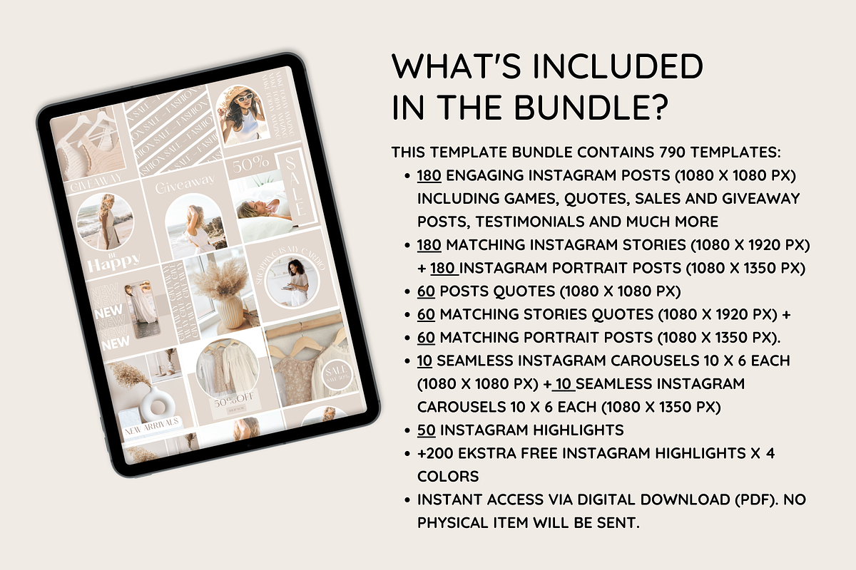 Light Beige Instagram Templates preview 3