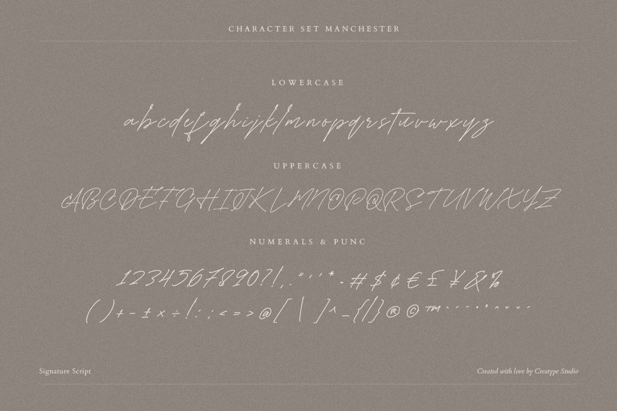 Manchester Signature Script, a Script Font by Creatype Studio (Photo 9 of 9)