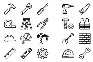 43 Vector Construction Tools Icon, an Outline Icon by adenpinkstore