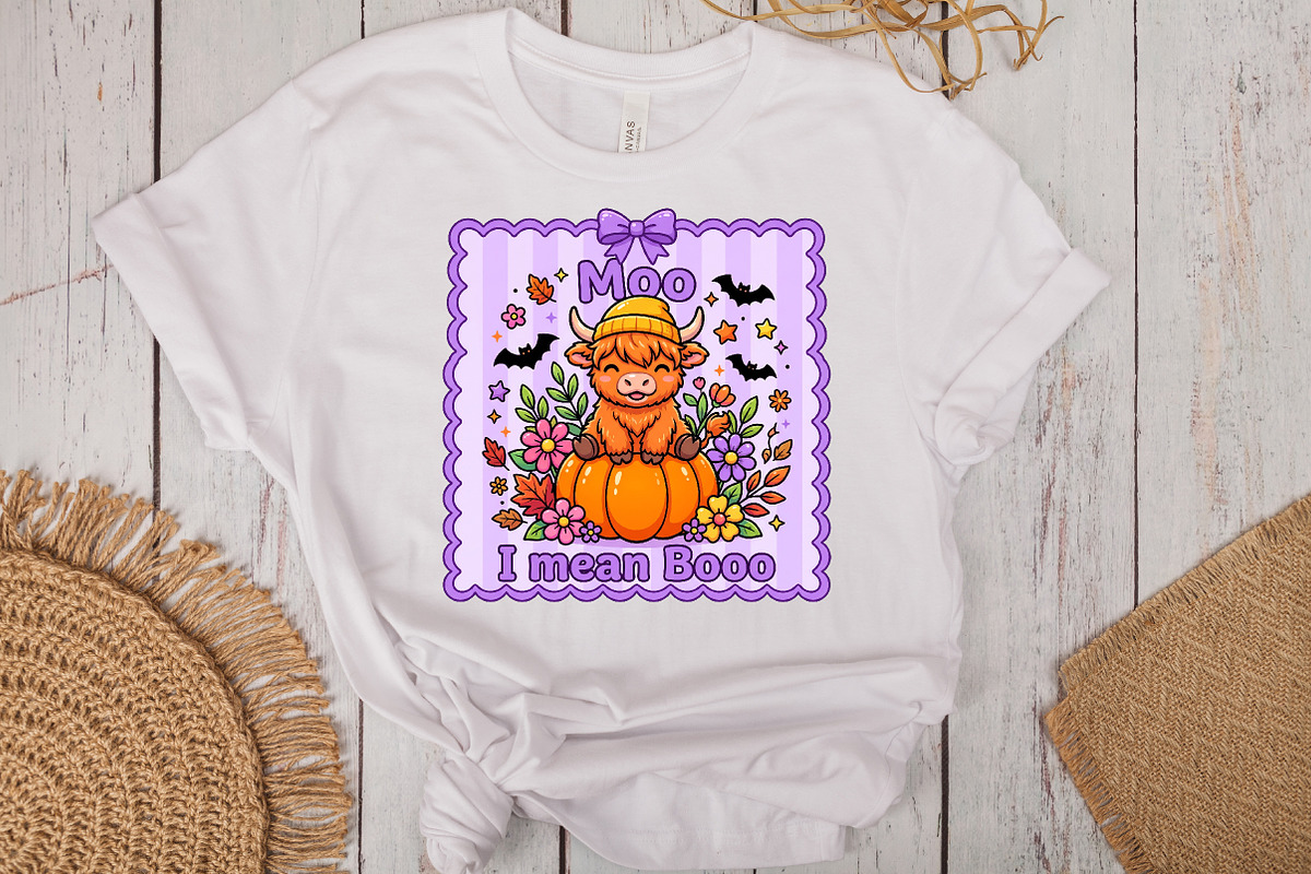 Cute Highland Cow Halloween PNG, a Seasonal Illustration by CraftArtStudio (Photo 2 of 4)
