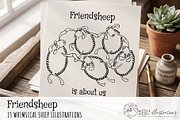 Friendsheep – Sheep Illustrations, an Object Graphic by bubbled-rabbit (Thumbnail 1 of 5)