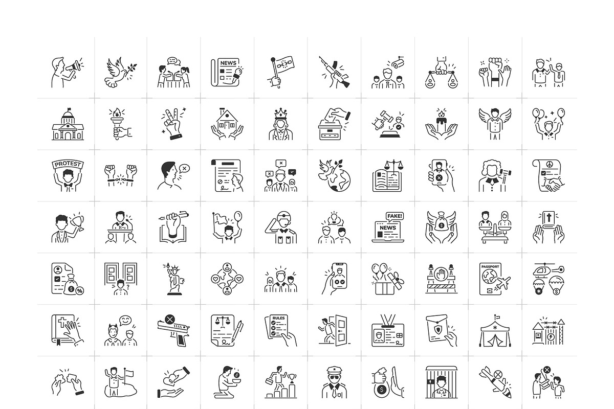 Sovereignty and Freedom Icons, an Outline Icon by Prosymbols (Photo 5 of 5)