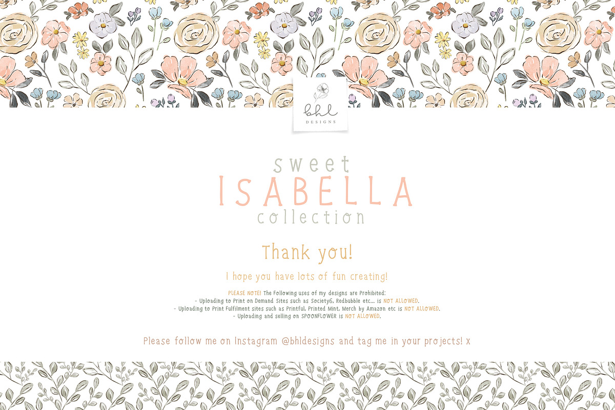 Watercolour Floral Seamless Patterns, a Pattern Graphic by bhldesigns (Photo 10 of 10)
