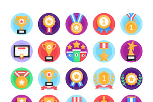 Awards Icons - 50 Flat Vector Icons