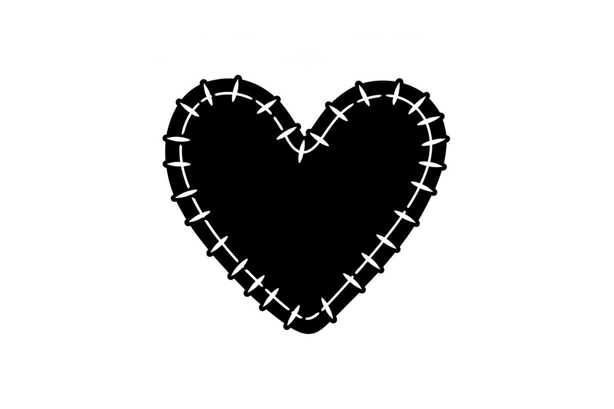 Stitched Heart Silhouette Vector Bun, an Illustration by Designs_River (Photo 6 of 41)