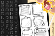155 Procreate Sticky Notes Stamps, a Brush Add-On by DrawingStoryShop (Thumbnail 1 of 6)