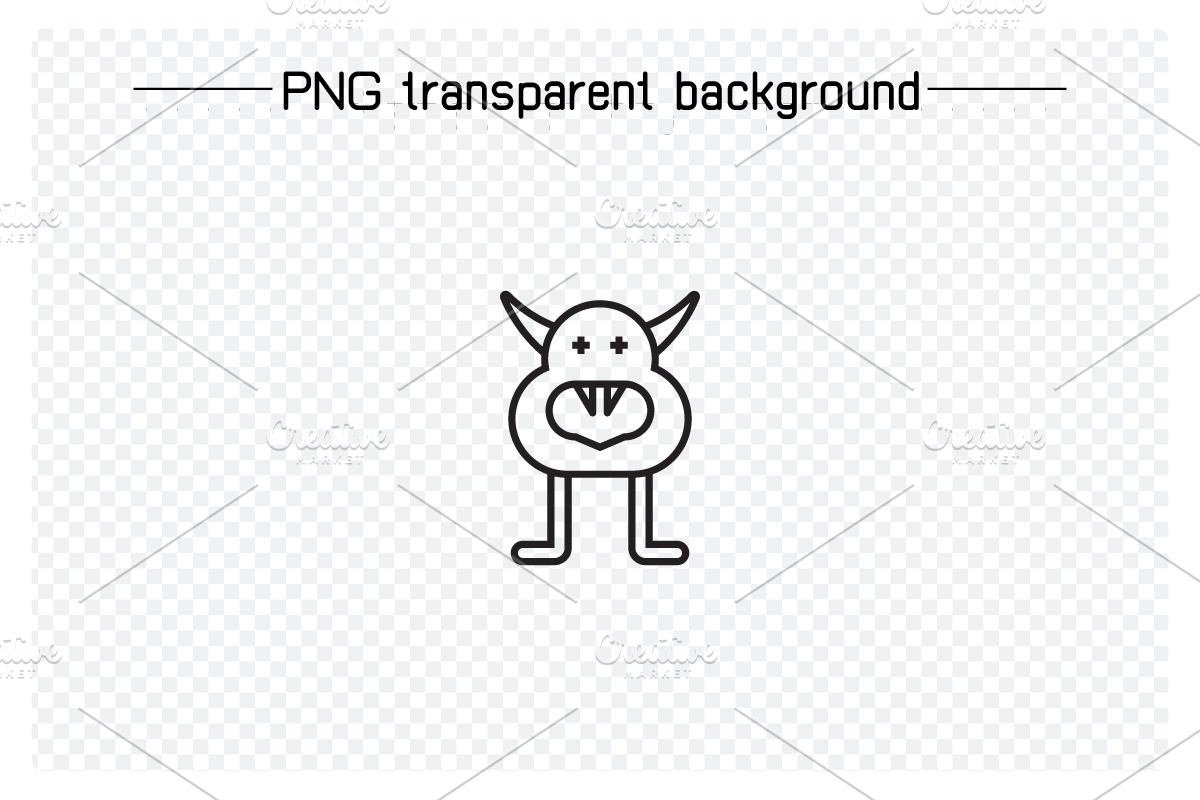 Cute Monster Characters Line Icons, an Outline Icon by Designfour (Photo 6 of 7)