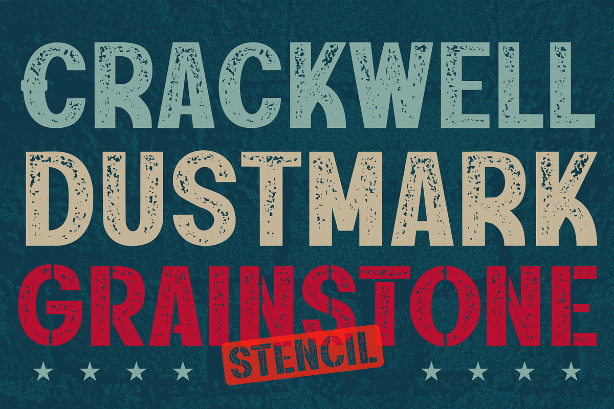 Rustline a Distressed Font, a Sans Serif Font by Rasiorise Studio (Photo 2 of 12)