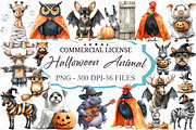Whimsical Halloween Animal Clipart, an Illustration by designcity5 (Thumbnail 1 of 5)