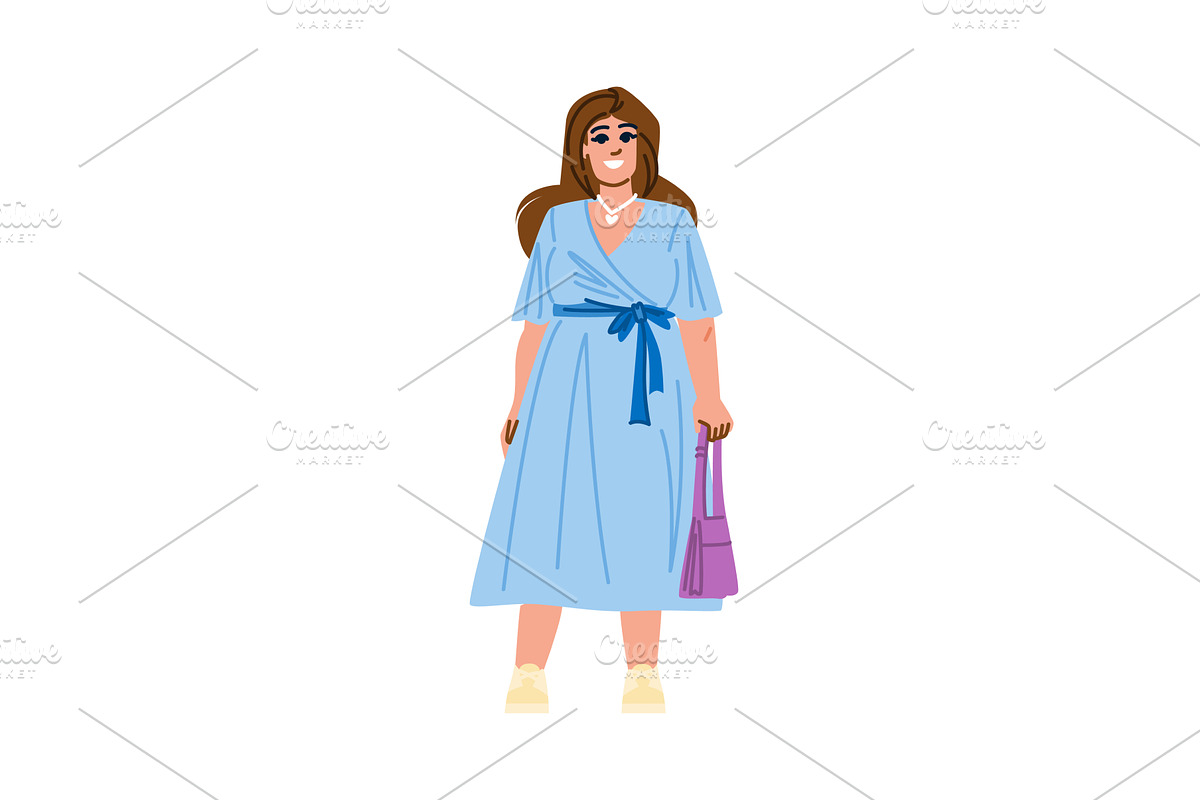 Plus size woman wearing stylish, an Object Illustration by pikepicture