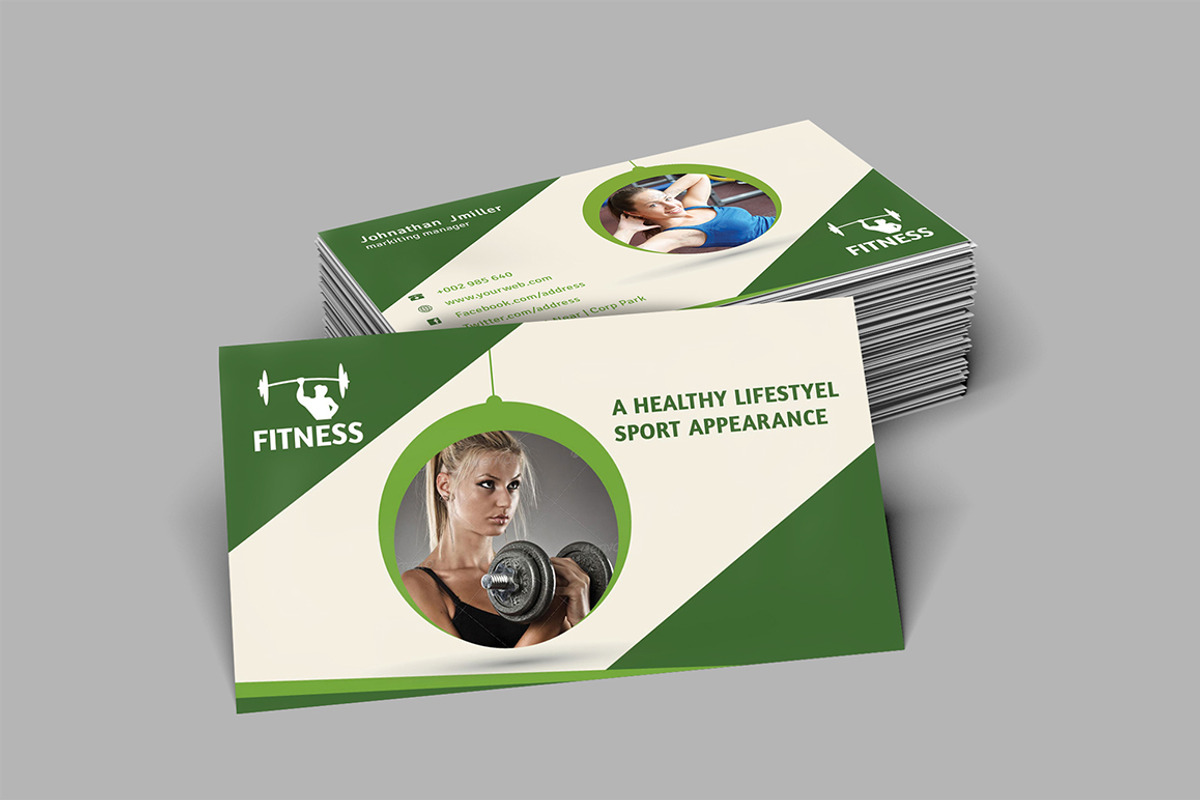 Fitness Business Card, a Business Card Template by Dotnpix (Photo 1 of 4)