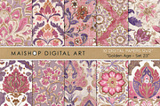 Bohemian Purple & Pink Patterns, a Pattern Graphic by Maishop (Thumbnail 1 of 4)
