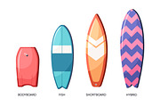 Different surfboards types set, a Sport Illustration by Good Studio (Thumbnail 2 of 4)