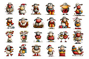Funny Christmas Sheep Clipart Bundle, an Illustration by Dream Creation (Thumbnail 6 of 8)