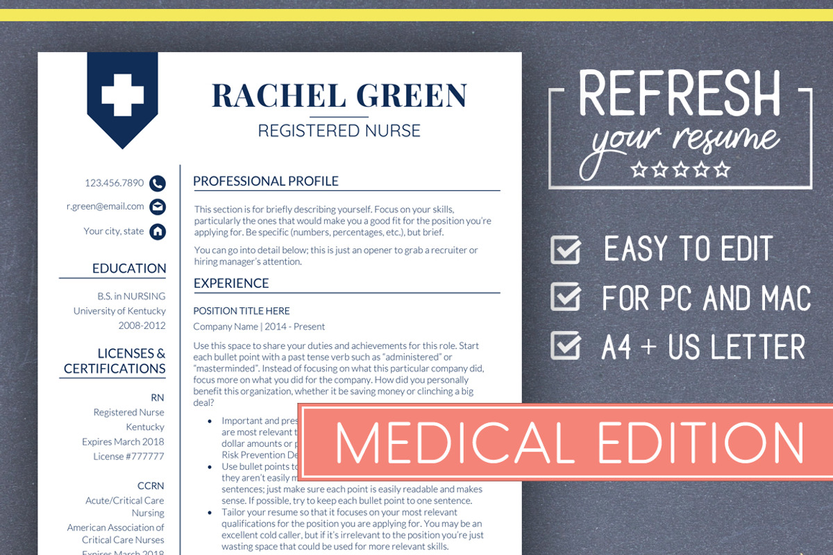 Medical RESUME Template Nurse Resume, a Resume Template by LevelUpResume (Photo 1 of 5)