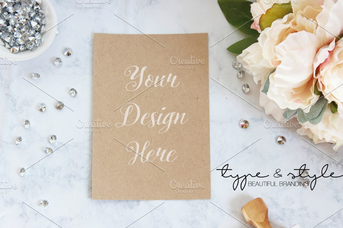 Styled Stock Photo kraft paper card, a Templates & Theme by Type & Style