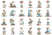 Whimsical Summer Goose Clipart, a Seasonal Illustration by designcity5 (Thumbnail 2 of 5)