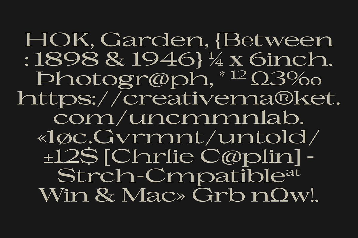 Uncmmn Stretched - 7 Style Serif, a Serif Font by Kotivoro (Photo 17 of 18)