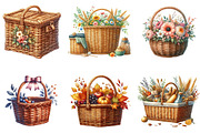 Wicker Baskets Clipart, an Illustration by DreamArtGraphic (Thumbnail 2 of 5)