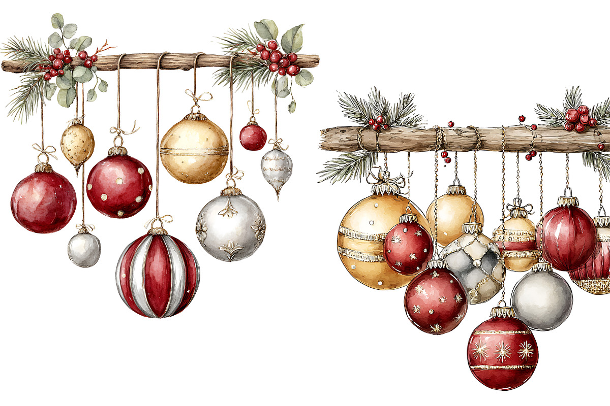 Christmas Decorations Clipart, an Illustration by Craft Nest (Photo 8 of 11)